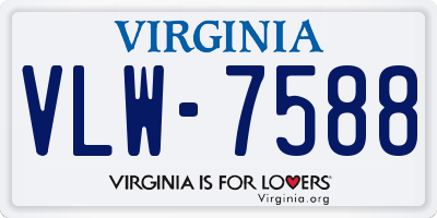 VA license plate VLW7588