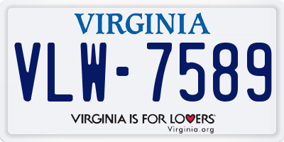 VA license plate VLW7589