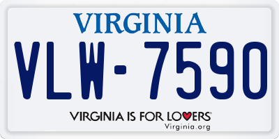 VA license plate VLW7590