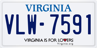 VA license plate VLW7591