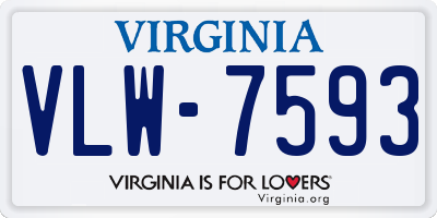 VA license plate VLW7593