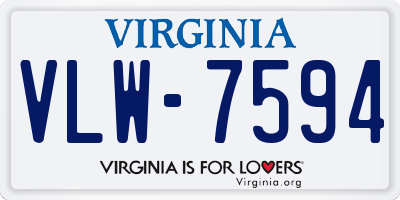 VA license plate VLW7594