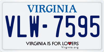 VA license plate VLW7595