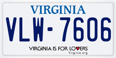 VA license plate VLW7606