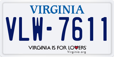 VA license plate VLW7611