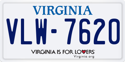 VA license plate VLW7620