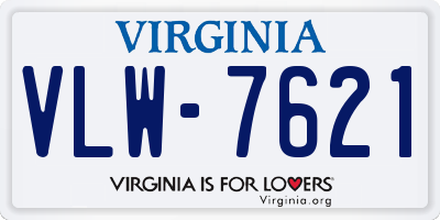 VA license plate VLW7621