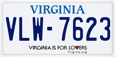 VA license plate VLW7623