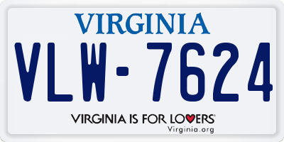 VA license plate VLW7624