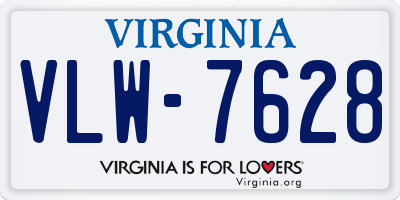 VA license plate VLW7628