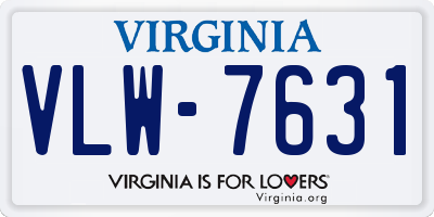 VA license plate VLW7631