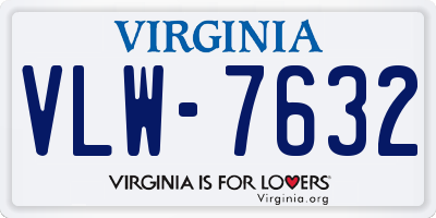 VA license plate VLW7632