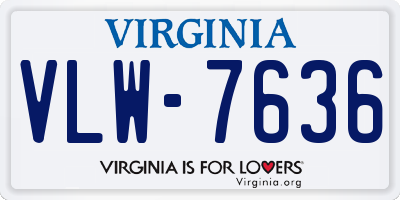 VA license plate VLW7636