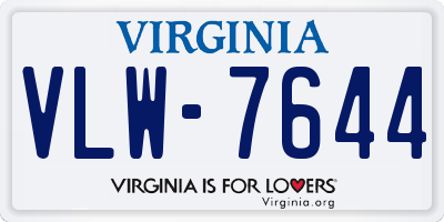 VA license plate VLW7644