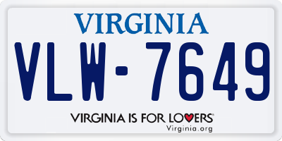 VA license plate VLW7649