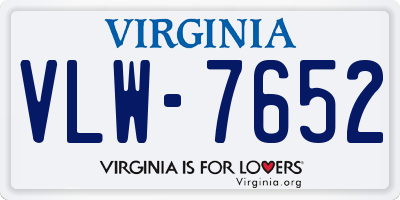 VA license plate VLW7652