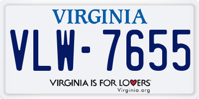 VA license plate VLW7655