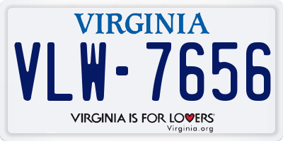 VA license plate VLW7656