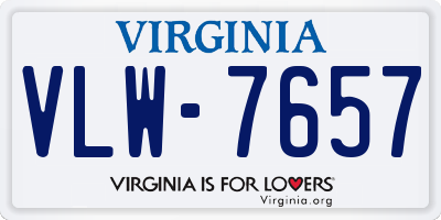 VA license plate VLW7657