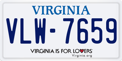 VA license plate VLW7659