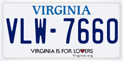 VA license plate VLW7660