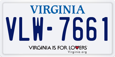 VA license plate VLW7661