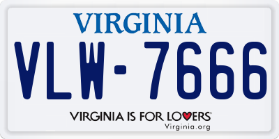 VA license plate VLW7666