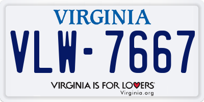 VA license plate VLW7667