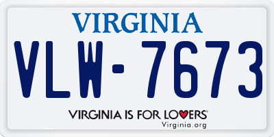 VA license plate VLW7673