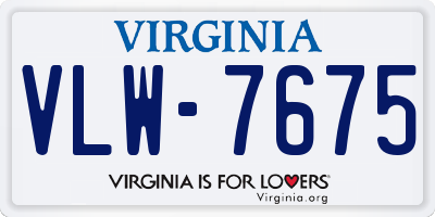 VA license plate VLW7675