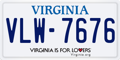 VA license plate VLW7676