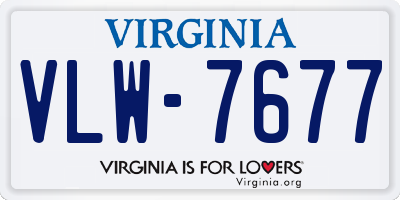 VA license plate VLW7677