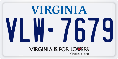 VA license plate VLW7679