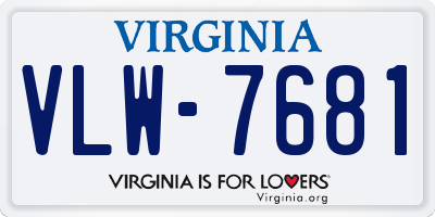 VA license plate VLW7681