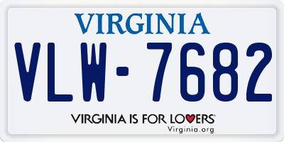 VA license plate VLW7682