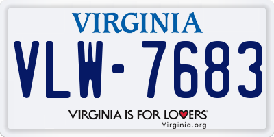 VA license plate VLW7683