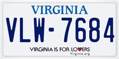 VA license plate VLW7684