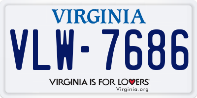 VA license plate VLW7686