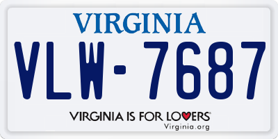 VA license plate VLW7687