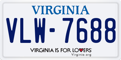 VA license plate VLW7688