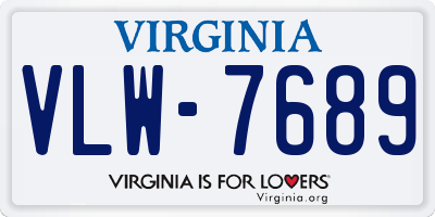 VA license plate VLW7689