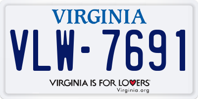 VA license plate VLW7691