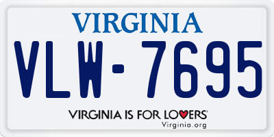 VA license plate VLW7695