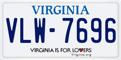 VA license plate VLW7696