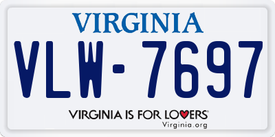 VA license plate VLW7697