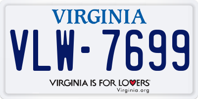 VA license plate VLW7699