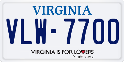 VA license plate VLW7700