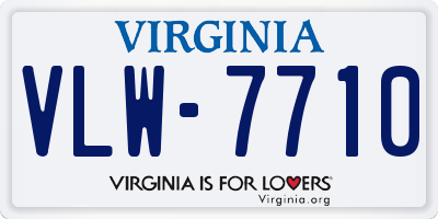 VA license plate VLW7710