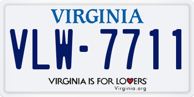 VA license plate VLW7711