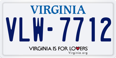 VA license plate VLW7712